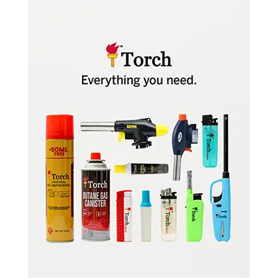 Torch lighter campaign and promotion social content